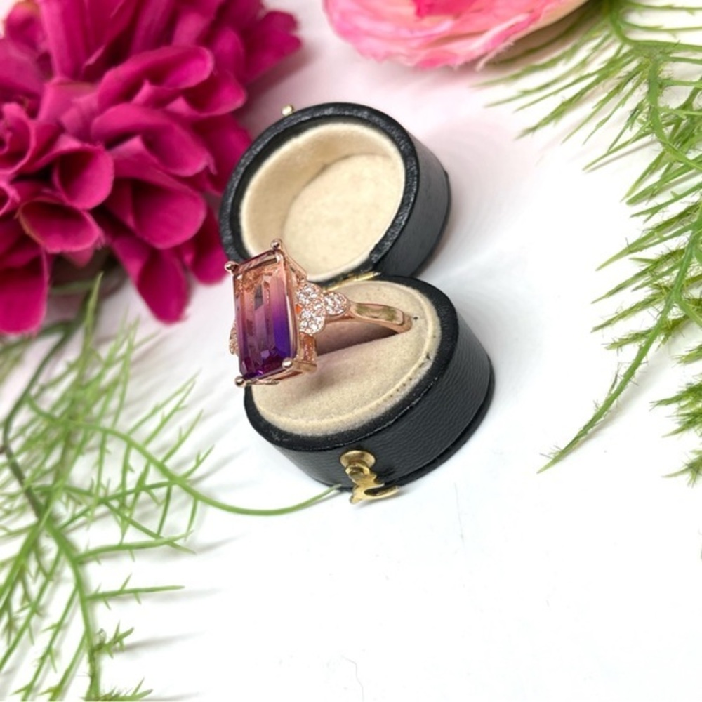 NEW⚜️Ombré Crystal Rose Gold Cocktail Ring